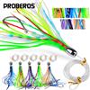 PRO BEROS PROBEROS 1 pz/5 pz Multicolor Calamari Bionici Esche Artificiali Morbide con Teste di Metallo Esche Da Pesca per Acqua Dolce e Acqua Salata