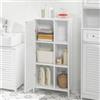 SoBuy BZR39-W cassettiera da bagno armadio alto armadio da bagno con doghe porta cassettiera per bagno armadio da bagno armadio portaoggetti mobili da bagno