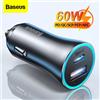 NONE Baseus 60W Metallo USB Tipo C Caricabatteria Da Auto Ricarica Rapida SCP AFC QC 4.0 PD 27W USBC Caricatore Del Telefono Per iPhone Xiaomi Huawei Samsung