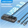 Vention USB A 3.0 HUB Ad alta velocità Multi 5 Gbps OFF/ON Interruttore individuale Adattatore indicatore LED per PC Laptop Porte USB Extender