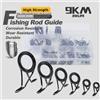 9KM DWLIFE Guida per canna da pesca 9KM 8 ~ 120 pezzi Kit di riparazione per canna da spinning Set di sostituzione per asta ad anello in ceramica per costruzione di canne da lancio in acciaio inossidabile