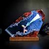 Bandai Goku Kamehameha Luce notturna a LED in resina epossidica, statua d'arte con scena d'azione Dragon Ball Z, lampada da scrivania da collezione anime e figura decorativa