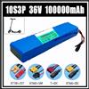 Ddadache Batteria al Litio Ricaricabile 36V 100Ah 18650 10S3P 1000W per Biciclette Elettriche, Scooter e Veicoli Elettrici con BMS+Caricabatterie
