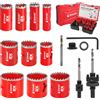 EZARC Kit di frese a tazza bimetalliche EZARC con 8% di cobalto per legno, metallo, compensato, pannelli in PVC - Taglio rapido, lunga durata e custodia portatile, 16 pezzi