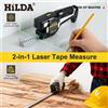 HILDA Misuratore Laser Professionale HILDA con Livella Laser Verde, Strumento di Misurazione Auto-Retrattile per Ristrutturazioni, Ingegneria e Lavorazione del Legno