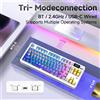 Ajazz Tastiera Tri-Mode AJAZZ MK87PRO, Batteria da 10000mAh, Sistema di Assorbimento del Suono a 5 Strati, Full Hot-Swap, Display TFT per Gaming