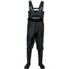 Night Cat Waders Impermeabili da Pesca: Waders da Caccia con Stivali Integrati e Cintura, Traspiranti e Leggeri, Neri, per Uomo e Donna, Taglie 6.5-13