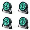 HYULIGHTS 4 Pezzi di Luci LED PAR 18X18W RGBWA+UV con Telecomando, Luci Disco Piatte per Feste di Compleanno in Famiglia, Teatro, Matrimoni, KTV, Bar