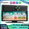 Podofo Lettore Multimediale Smart da 8.1'' con Telecamera Frontale, WiFi, CarPlay, Android Auto, Registrazione in Loop, AUX, FM, Visione Notturna, Airplay, DVR per Auto