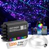 VASTFIRE Kit Cielo Stellato a Fibra Ottica 32W Monocolore/Bicolore con Effetto Scintillante, 1200 Pezzi, Fibre Ottiche da 0,03 Pollici, 2m/3m/4m, Bianco/RGB, Effetto Pioggia di Meteore, Opzionale con
