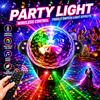 YUNFA Luce da discoteca RGB 4 in 1, proiettore laser, luce da palco per DJ, effetto strobo - Adatta per camere da letto, feste di compleanno, Natale