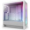 NZXT H5 Flow RGB - Case PC Mid-Tower ATX Compatto - Bianco | Mid-tower compatto con ventole F360 RGB Core incluse, radiatore 360mm, vetro temperato. RGB pronto per CAM all'uso.