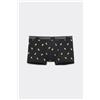 Tezenis Boxer In Cotone Stampato Bordi A Contrasto Con Logo Uomo Nero