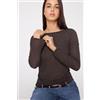 Tezenis Maglia Leggerissima Scollo Barchetta Con Lana Merino Donna Marrone