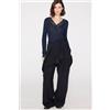 Tezenis Maglia Leggerissima Scollo V Pizzo/lana Merino Donna Blu