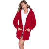 RONGTAI Felpa con Cappuccio in Pile di Agnello - Cardigan con Cerniera - Pigiama Invernale Caldo per Casa