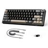 Selius Tastiera meccanica compatta da 60%, layout QWERTY, wireless, con illuminazione RGB, colore nero, con tasto per il controllo del volume