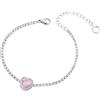 Donipreziosi Bracciale Donna - Bracciale Tennis Donna con Elegante Pietra a Cuore, Pavè di Zirconi - Bigiotteria Donna Ipoallegenica e Antigraffio, chiusura a Moschettone - Idea Regalo Donna
