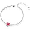 Donipreziosi Bracciale Donna - Bracciale Tennis Donna con Elegante Pietra a Cuore, Pavè di Zirconi - Bigiotteria Donna Ipoallegenica e Antigraffio, chiusura a Moschettone - Idea Regalo Donna