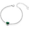 Donipreziosi Bracciale Donna - Bracciale Tennis Donna con Elegante Pietra a Cuore, Pavè di Zirconi - Bigiotteria Donna Ipoallegenica e Antigraffio, chiusura a Moschettone - Idea Regalo Donna