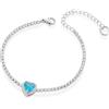 Donipreziosi Bracciale Donna - Bracciale Tennis Donna con Elegante Pietra a Cuore, Pavè di Zirconi - Bigiotteria Donna Ipoallegenica e Antigraffio, chiusura a Moschettone - Idea Regalo Donna