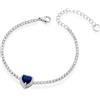 Donipreziosi Bracciale Donna - Bracciale Tennis Donna con Elegante Pietra a Cuore, Pavè di Zirconi - Bigiotteria Donna Ipoallegenica e Antigraffio, chiusura a Moschettone - Idea Regalo Donna