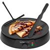 Clatronic® Crêpes Maker CM 3849 - Spatola per Crepes, con distributore di | Crepe Maker Ø 30 cm, superficie di cottura | Termostato regolabile | Indicatore di cottura | 1200 W Crepe Maker |