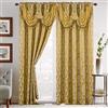Elegant Comfort Set di 2 tende con mantovana a cascata, effetto jacquard, 150 x 200 cm, giallo