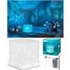 Kleqop Lampada Doccia Ricaricabile d'Atmosfera, Cubo Proiettore Aurora Boreale | 16 Colori, Senza Fili, Impermeabile, Telecomando e Controllo Touch, Proiettore Soffitto Mare per Bagno, Vasca, Camera
