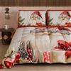 PETTI Artigiani Italiani - Trapunta Matrimoniale Invernale di Natale, Piumone Matrimoniale Natalizio, Trapunta Double Face Tinta Unita e Stampa Digitale Xmas 13, Made in Italy