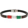 MEDUSA BRACCIALE IN PELLE UOMO CON DETTAGLIO TRICOLORE - STILE E ORGOGLIO - MARRONE