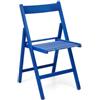 LIBEROSHOPPING Sedia pieghevole in legno colorata BLU 1 pezzo