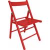 LIBEROSHOPPING Sedia pieghevole in legno colorata ROSSO 1 PEZZO