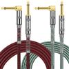 OTraki Cavo per Chitarra 2 Metri 2 Pezzi Cavi Jack per strumenti Durevole 1/4 6.3mm TS