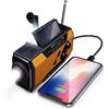 SURIGHT Radio solare a manovella alimentata a batteria - Radio solare a manovella manuale - Radio solare a manovella - Radio solare portatile di emergenza - Radio solare a manovella alimentata a mano