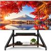Unho Supporto mobile per TV - Dotato di ruote e realizzato con ripiani in legno, adatto per televisori da 65 a 100 pollici - Capacità massima di carico: 100 kg - Standard VESA: 800 x 600 mm
