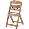 Bebeconfort Timba Seggiolone Evolutivo in Legno, 6 mesi-99 anni, 110 kg, Seggiolone Pappa per Bambini con Vassoio, Seduta e Poggiapiedi Regolabili, Compatibile con Sdraietta Timba Baby,Legno Naturale