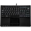 Perixx PERIBOARD-510H PLUS, Tastiera con touchpad - USB - con cavo - con 2 porte USB Hub - Super Mini 230x160x20mm - Silent X Type Scissor Keys - US English Layout