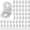 LEXININ 50 staffe angolari da 20 x 20 x 16 mm, piccole staffe angolari a forma di L con 100 viti, staffe angolari a 90 gradi per sedie in legno e finestre