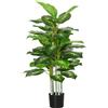 EasyComfort Pianta Artificiale Decorativa Alta 120 cm con Vaso Nero per Interni ed Esterni