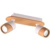 Trio Leuchten Trio Lampada da soffitto Aruni 801100231, metallo bianco opaco, legno naturale, escl. 2x GU10