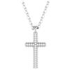 SWAROVSKI PENDENTE INSIGNE, CROCE, PAVE, BIANCO PLACCATO RODIO 5675577