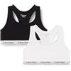 Calvin Klein Bambina Bralette Confezione da 2 con Fascia con Logo, Rosa (Pvhblack/Brightwhite), 12-14 Ans