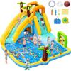 GYMMALL Scivolo Gonfiabile con Ventilatore 450W - Castello d'Acqua 10-in-1 per Bambini interno ed esterno con Piscina, Spruzzatori e Scivolo Lungo