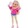 Barbie Dream Besties - Barbie Malibu, bambola snodata alla moda con capelli biondi ondulati, 11 accessori a tema capelli e make-up inclusi, giocattolo per bambini, 4+ anni, HYC21