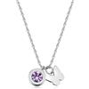 S'Agapõ Collana Donna in Acciaio e Cristalli con Simbolo Farfalla | Collezione Lucky Light - SKT57