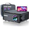 WiMiUS Proiettore 4K 1200 ANSI Lumen Wifi 6 e Bluetooth Proiettore Videoproiettore per