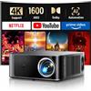 TOPTRO Proiettore 4k【Netflix Ufficiale/1600 ANSI/36W Dolby Audio】Proiettore Wifi 6 e