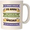 Teetaly Tazza Frasi Compleanno 70 Anni - Idea Regalo Originale e Divertente per Uomo e Donna