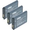 vhbw 3x batteria compatibile con Samsung Digimax NV103, NV106HD, i80, NV100 HD, i100, NV11, L74 wide, i85 fotocamera (750mAh, 3,6V, Li-Ion)